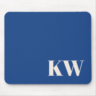 Blauw monogram klassiek kantoorbureaubladaccessoir muismat