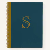 Blauw Monogram Kunst Schetsboek Notitieboek Cadeau (Voorkant)
