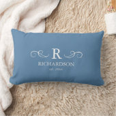 Blauw Monogram Lendenkussen Kussen (Deken)