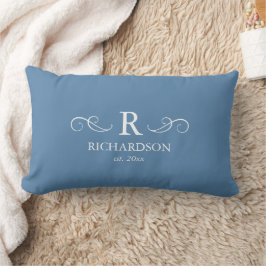 Blauw Monogram Lendenkussen Kussen