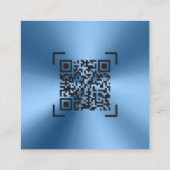 Blauw monogram minimalistisch modern vierkante visitekaartje (Achterkant)