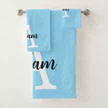 Blauw Monogram Naam Script Persoonlijk Ontwerp