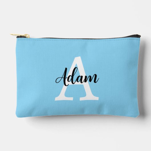 Blauw Monogram Naam Script Persoonlijk Ontwerp Etui (Voorkant)