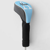 Blauw Monogram Naam Script Persoonlijk Ontwerp Golfheadcover (Schuin)
