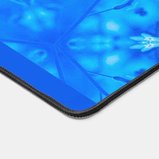 Blauw Monogram Naam Waterverf Moderne Bureaumat (Hoek)