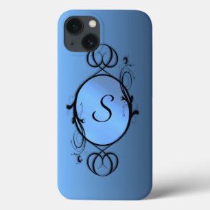 Blauw monogram of initiaal iPhone 13 hoesje