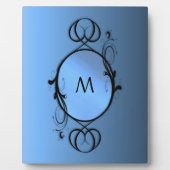 Blauw monogram of initiaal fotoplaat (Voorkant)