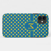 Blauw Monogram Polka Dots iPhone 5/5s Xtreme Hoesj Case-Mate iPhone Case (Achterkant (horizontaal))
