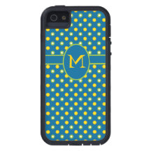 Blauw Monogram Polka Dots iPhone 5/5s Xtreme Hoesj
