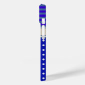 Blauw Monogram, polka-stippen & strepen Case-Mate iPhone Case (Achterkant / Links)