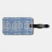  blauw monogram Portugese tegels Bagagelabel (Achterkant horizontaal)
