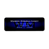 Blauw Monogram retouradreslabel Etiket (Voorkant)