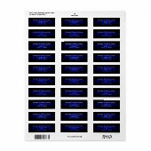 Blauw Monogram retouradreslabel Etiket (Full Sheet)