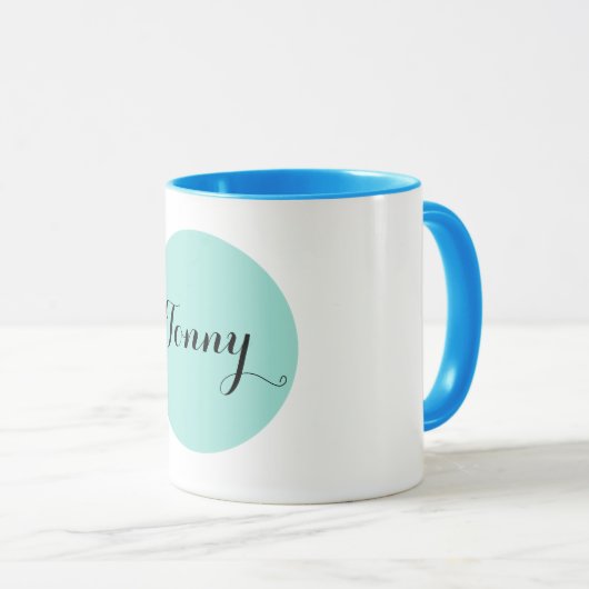 Blauw monogram Ringer Combo Mok (Voorkant rechts)