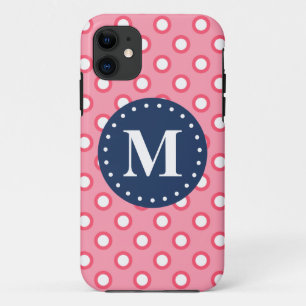 Blauw monogram roze pols patroon Case-Mate iPhone case
