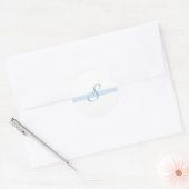 Blauw Monogram S Ronde Sticker (Envelop)