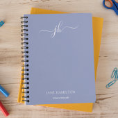 Blauw Monogram Schetsboek met Naam Notitieboek