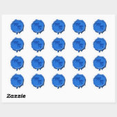 Blauw Monogram Seal Bruiloft Stickers (Vel)