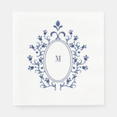 Blauw monogram servet (Voorkant)