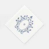 Blauw monogram servet (Hoek)