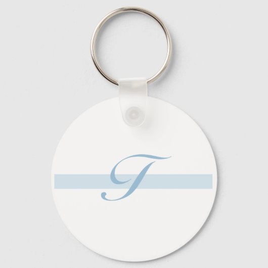 Blauw Monogram T Sleutelhanger (Voorkant)