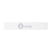 Blauw monogram tailleband trouwuitnodiging uitnodigingen wikkel (Vlak)