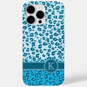 Blauw monogram van luipaard Case-Mate iPhone case