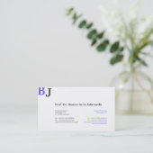 Blauw monogram visitekaartje (Staand voorkant)