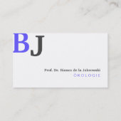 Blauw monogram visitekaartje (Achterkant)