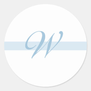 Blauw Monogram W Ronde Sticker