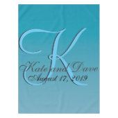 Blauw Monogram Water Tafelkleed (Voorkant)