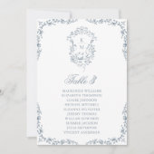 Blauw Monogram Zitkaart Kaart Crest (Voorkant)