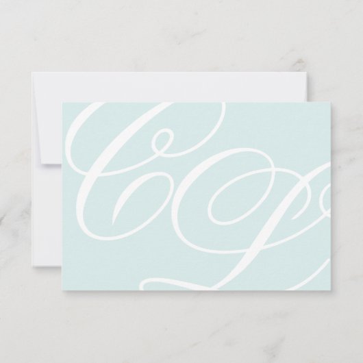 Blauw Monogrammed Wedding RSVP Kaarten (Achterkant)