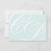 Blauw Monogrammed Wedding RSVP Kaarten Kaartje (Achterkant)