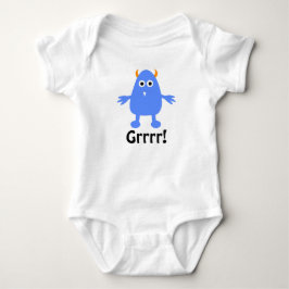 Blauw monster babyoutfit romper