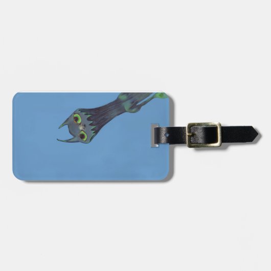Blauw Monster Bagagelabel (Voorkant horizontaal)