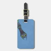 Blauw Monster Bagagelabel (Voorkant verticaal)