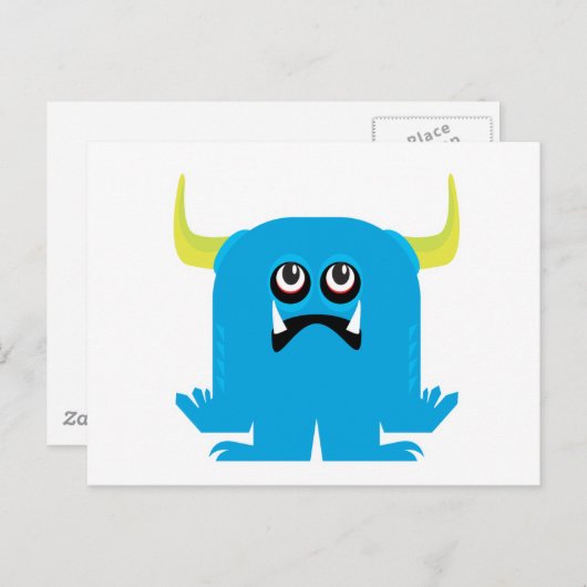blauw monster briefkaart (Voorkant / Achterkant)