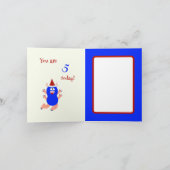 Blauw monster feestdagen kaart (Binnen)