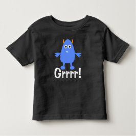 Blauw Monster - Fijne Jersey T-Shirt voor Peuters