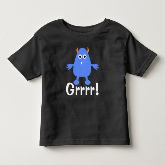 Blauw Monster - Fijne Jersey T-Shirt voor Peuters (Voorkant)