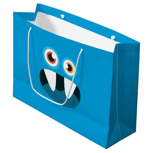 Blauw Monster Groot Cadeauzakje (Voorkant Gekanteld)