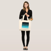 blauw monster grote tote bag (Voorkant (model))