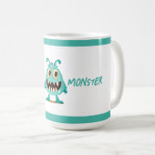 Blauw/monster/kind/halloween Koffiemok (Voorkant rechts)