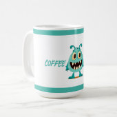 Blauw/monster/kind/halloween Koffiemok (Voorkant links)
