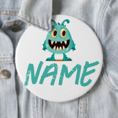 Blauw/monster/kind/halloween Ronde Button 6,0 Cm (In situ)