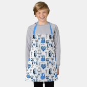 Blauw monster kinder schort (Gedragen)