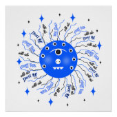 Blauw monster perfect poster (Voorkant)