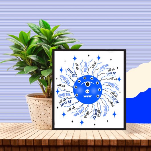 Blauw monster perfect poster