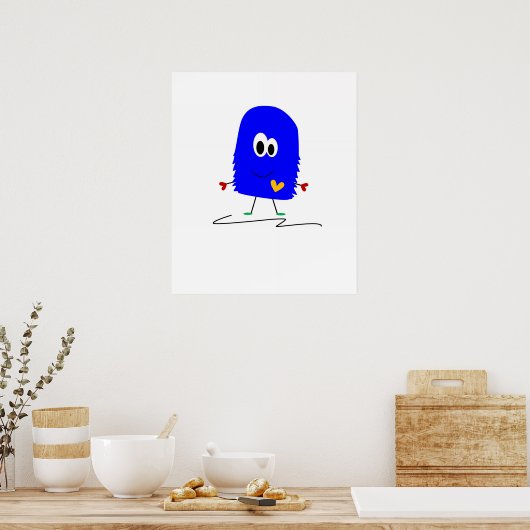Blauw Monster Poster (Keuken)